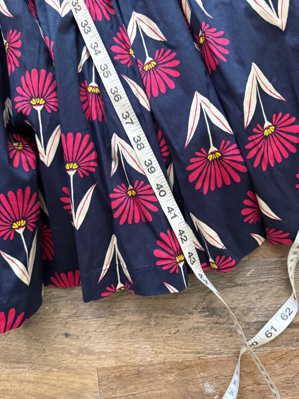 Modcloth Navy Midi Dress with Pink and Cream Floral Print - Picture 10 of 10